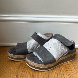 J Bloom Espadrille Platform sandals, gray suede